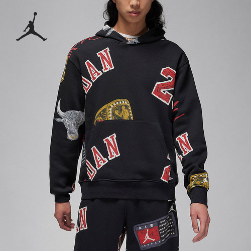 Nike/耐克正品JORDAN男士印花休闲宽松连帽卫衣FN4546