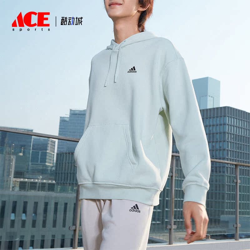 Adidas/阿迪达斯正品LABEL HOODIE 情侣款加绒连帽卫衣IB2711