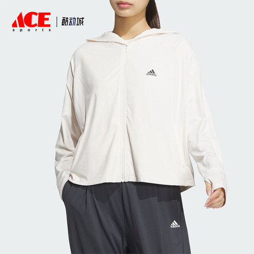 阿迪达斯女士防晒拉链夹克外套
