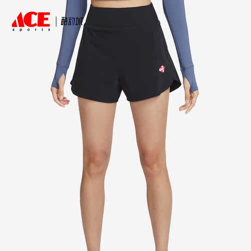 Nike/耐克正品DRI-FIT女子高腰衬里训练运动短裤FQ0695-010