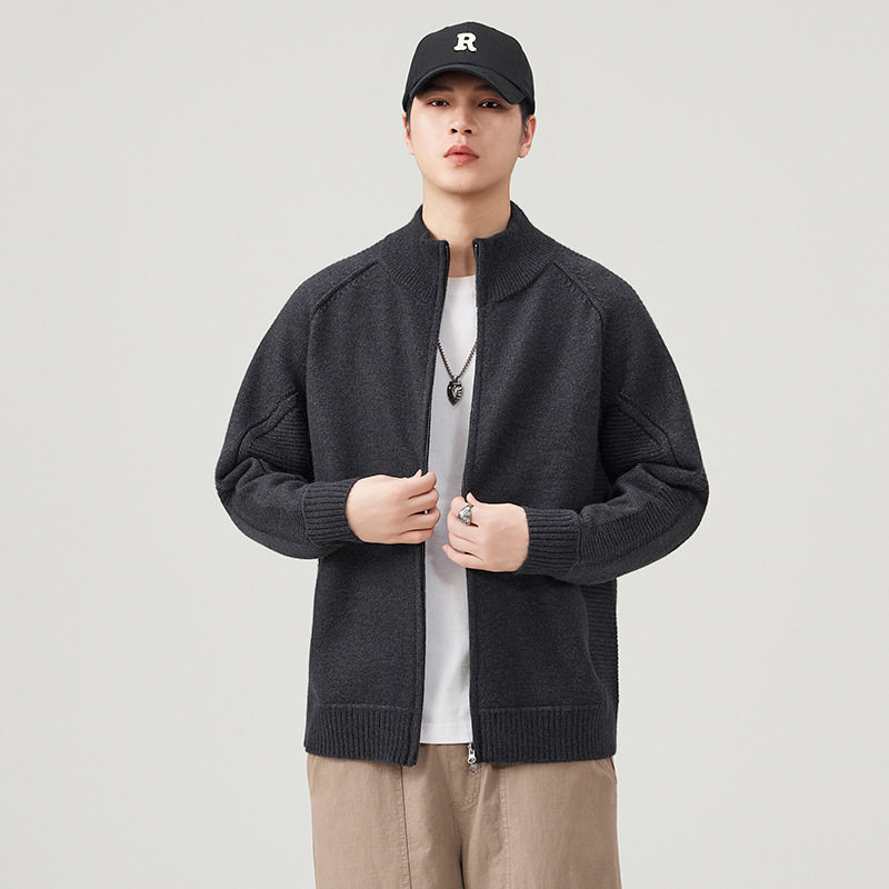 立领针织外套男士秋冬季时尚简约保暖开衫毛衣青年百搭男装上衣服,户外/登山/野营/旅行用品,户外休闲衣,淘宝优惠券,粉丝福利购,淘宝优惠卷