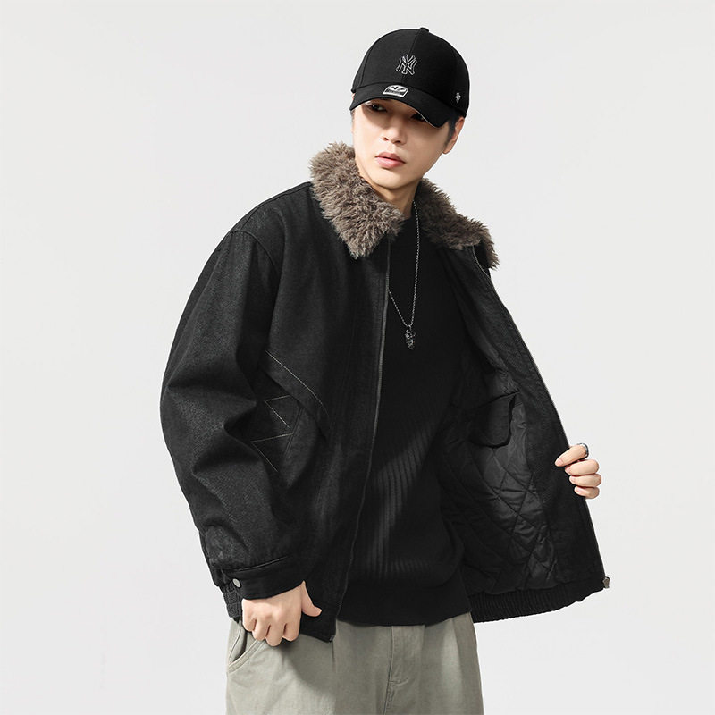 2025美拉德冬季保暖毛领夹棉加厚牛仔外套男宽松休闲工装棉袄外套,户外/登山/野营/旅行用品,户外休闲衣,淘宝优惠券,粉丝福利购,淘宝优惠卷