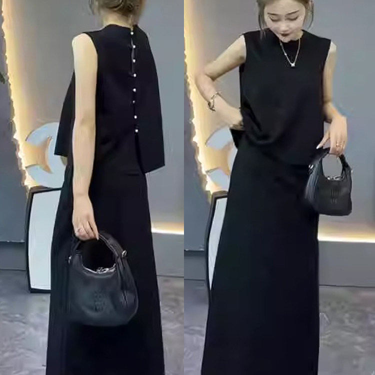 韩系穿搭一整套女夏季新款高级感气质显瘦小个子上衣半身裙两件套