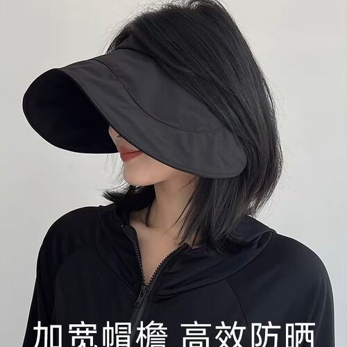 蕉某同款可卷空顶遮阳防晒帽子女