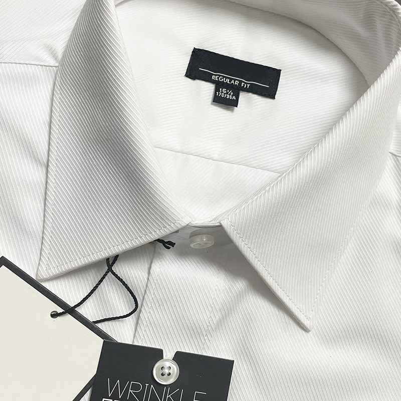 白色长袖白衬衫男士修身防皱职业正装白衬衣秋季商务面试结婚新郎