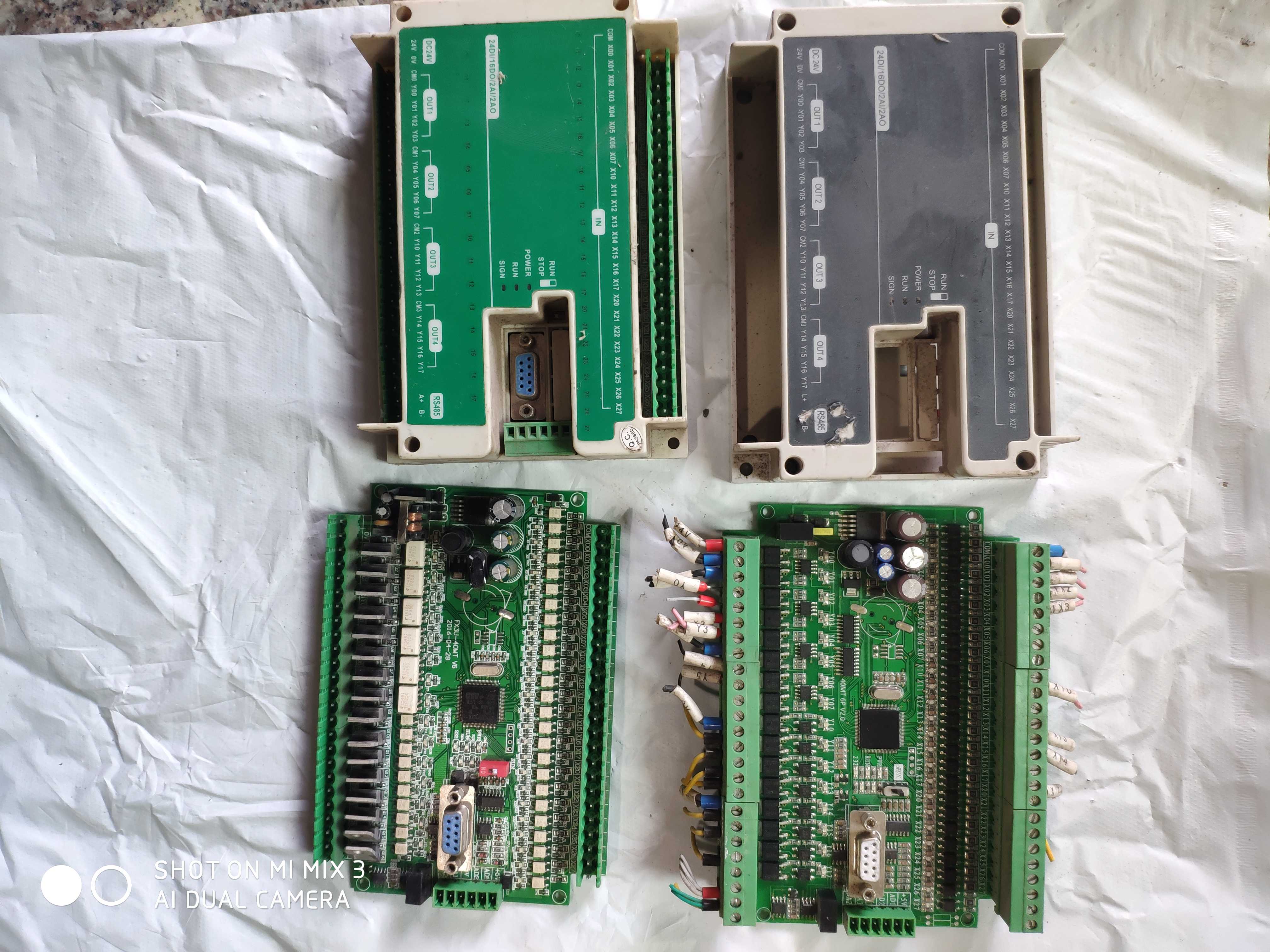 三菱FX3U-40MT2AD2DA 6轴 国产PLC工控板rs485二手