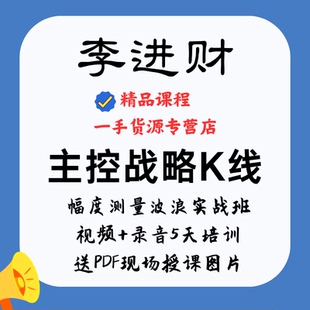 李进财2019年主控战略K线幅度测量波浪实战班视频+录音全套