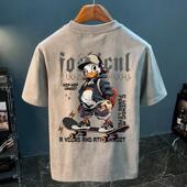 潮流百搭体恤奥特莱斯 T恤男款 新中式 潮牌高级感痞帅印花短袖