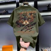 t恤印花ins宽松潮流休闲圆领奥特莱斯五分袖 潮流男短袖 男 新款 夏季