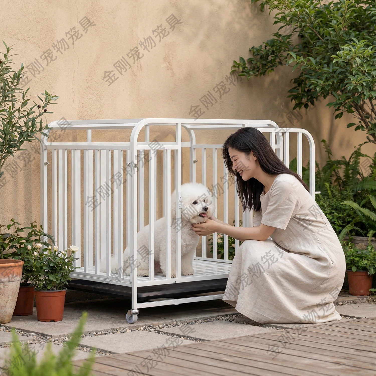 小型犬简易安装泰迪带厕所托盘图片
