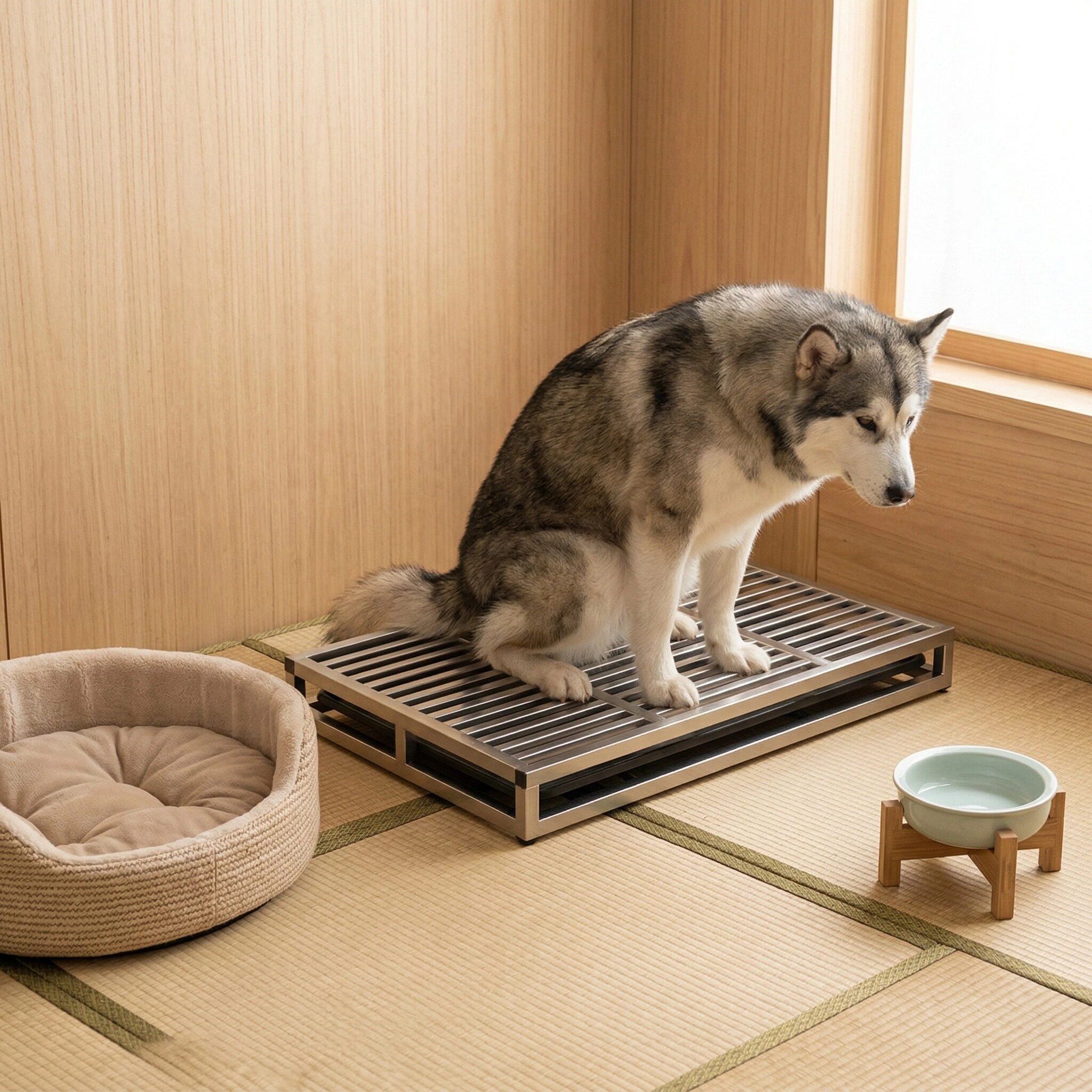 狗厕所中型犬大型不锈钢防踩屎猫砂诱导剂定点尿垫特大号便盆加高