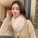 网红同款 百搭皮草围脖真毛领子 双面毛狐狸毛围巾女獭兔毛内衬韩版