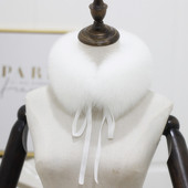 皮草围巾狐狸毛整皮围脖女丝带款 秋冬季 女童可爱毛领子 新款 包邮