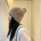 处理价加厚獭兔毛帽女冬季 编织兔毛帽子冬天保暖狐狸毛球皮草帽子