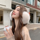 双面毛狐狸毛加獭兔毛可爱耳捂可伸缩韩版 保暖耳罩女耳套耳暖耳包