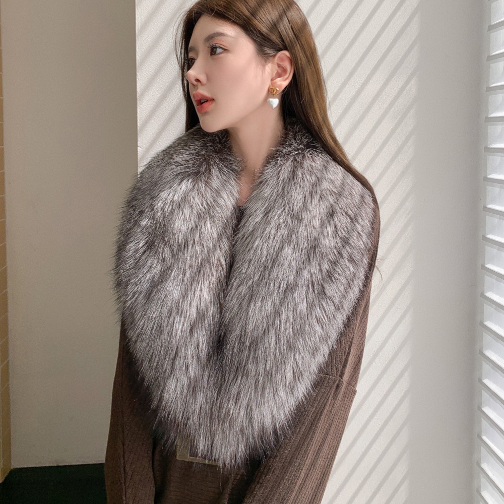 男女士真毛整皮青果领通用围巾