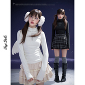 SagiDolls少女斗志 黑白 T恤打底衫 坠落天使 甜辣镂空爱心十字长袖