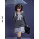 SagiDolls少女斗志 氧气感灰紫学院风水手领假两件连衣裙 路小雨