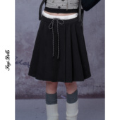 SagiDolls少女斗志暗黑双腰学院风百褶裙中短裙百搭显瘦遮大腿MIU