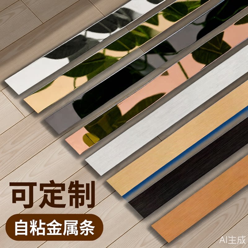 黑钛金装饰线条吊顶不锈钢金属美边线电视背景石膏线墙纸自粘平板