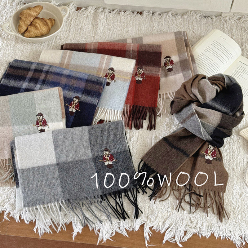 英国订限量小熊100%澳洲羊毛围巾复古英伦风男女情侣格子秋冬,服饰配件/皮带/帽子/围巾,围巾/丝巾/披肩,淘宝优惠券,粉丝福利购,淘宝优惠卷