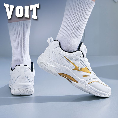 沃特VOIT儿童羽毛球鞋旋转搭扣运动鞋防滑透气内增高青少年休闲鞋