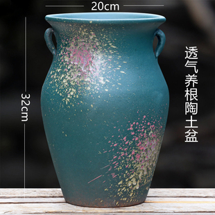 特大号户外庭院家用多肉植物花盆陶瓷法师悬崖老桩高盆装饰陶土盆