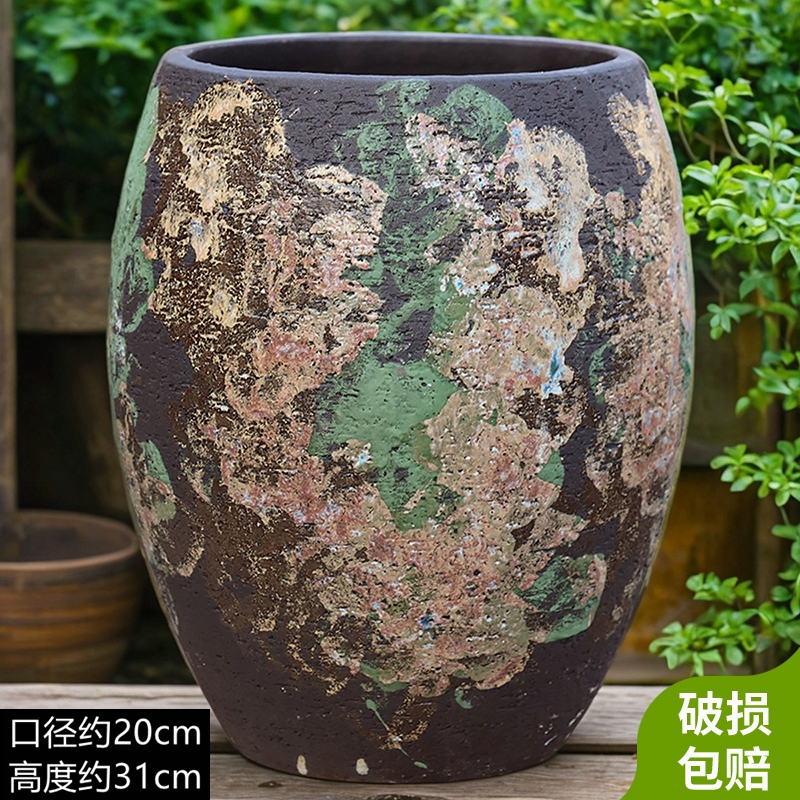 复古中国风大号陶瓷花盆家用大口径盆景盆栽老桩多肉花盆紫砂陶土