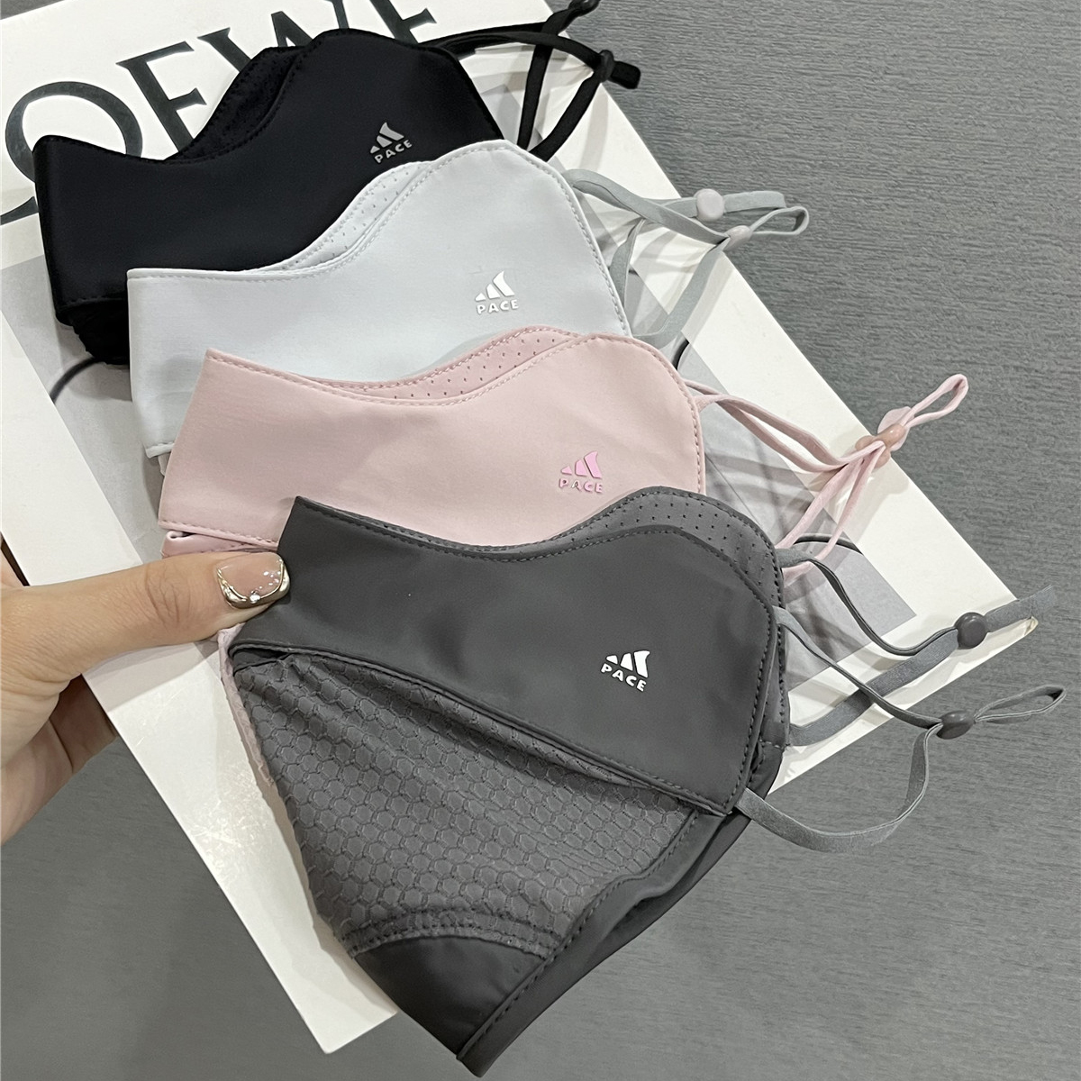 2025夏季新款粉色透气网纱防晒口罩高颜值防紫外线遮阳面罩冰丝女