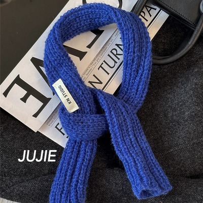 秋冬日系百搭女纯色针织围脖护颈