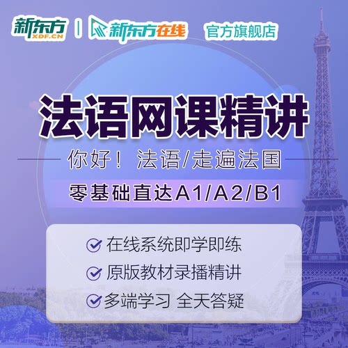 简明法语课程教材精讲走遍法国自学习入门法语A1/A2/B1新东方网课