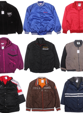 古着vintage 原宿街头嘻哈宽松范夹克刺绣外套棒球服男女F16