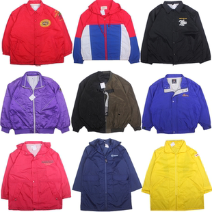 古着vintage 男女F30 原宿街头宽松刺绣撞色拼夹克外套棒球服薄款