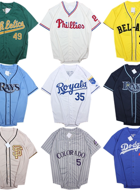 vintage古着原宿街头数字BF嘻哈风格宽松球衣棒球开衫短袖男女P1