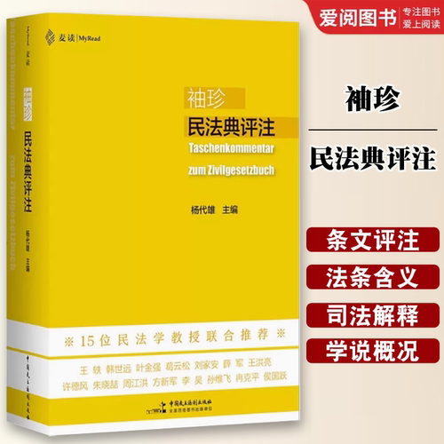 正版麦读 袖珍民法典评注 杨代雄 中国民主法制出版社 判例与民法原理 民法典法条司法解释 民法学习实务法学院学生用书民法工具书