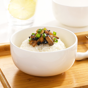 餐具陶瓷碗具套装 唐山骨瓷饭碗家用面碗纯白吃饭碗家庭用好看