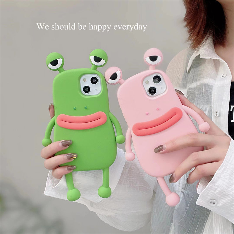 vunsai原创赵露思同款情侣搞怪立体青蛙适用iPhone15promax苹果14pro手机壳12mini硅胶13立体全包11防摔xsmax
