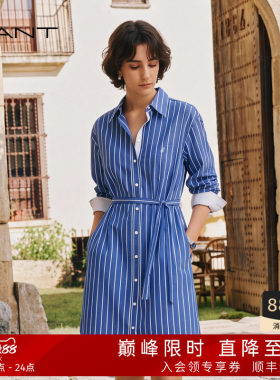 GANT/甘特女士纯棉衬衫连衣裙