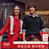 绞花针织 甘特25秋冬男纯棉圆领毛衣翻领复古时尚 绞绞者 GANT
