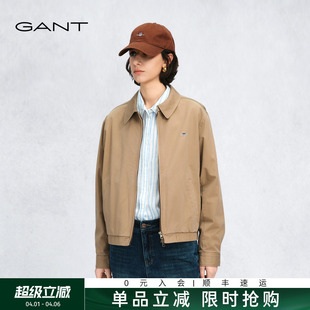 GANT 甘特2026春季 外套女高级感纯棉休闲哈灵顿夹克 高智系列