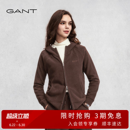 GANT/甘特女装绒感厚款连帽卫衣