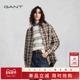 女士翻领衬衫 GANT 甘特2025秋冬新款 棉服复古格纹老钱风上衣外套