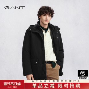 GANT/甘特25秋冬新款男士连帽宽松可拆卸内胆美式休闲羽绒服外套