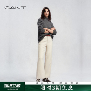 女士加绒加厚微阔小脚裤 GANT 甘特春秋季 新款 复古休闲百搭牛仔裤