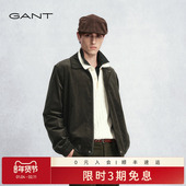 GANT 外套复古老钱风休闲夹克 条绒翻领短款 甘特2025秋冬新款 男士