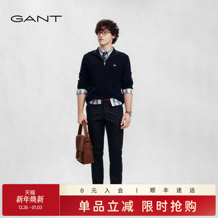 男士 新款 棉质舒适长裤 子修身 GANT 微弹纯色通勤休闲裤 甘特秋季