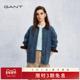 GANT 巴恩风 甘特26春夏女士纯棉复古水洗撞色领牛仔夹克外套