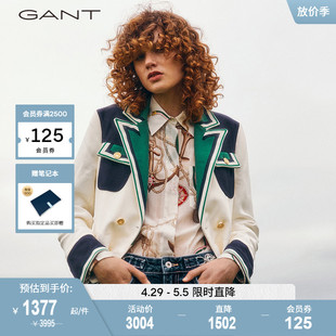 双排扣外套夹克 女士学院风拼色时尚 4700213 GANT甘特新款