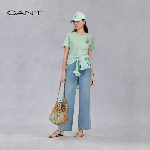 GANT/甘特女士直筒阔腿牛仔裤