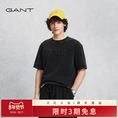 GANT T恤 纯色刺绣logo休闲复古水洗短袖 甘特26夏季 男纯棉圆领半袖